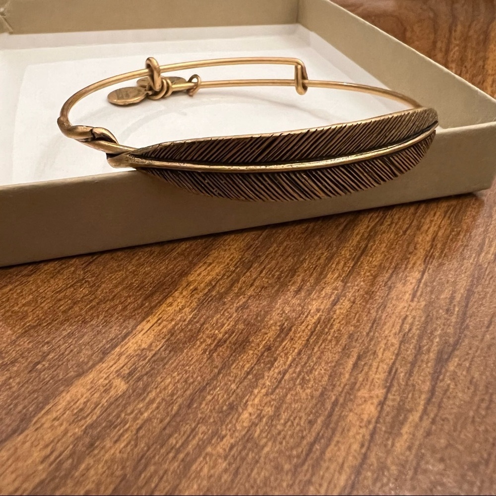 Alex and Ani gold bangle - feather wrap around